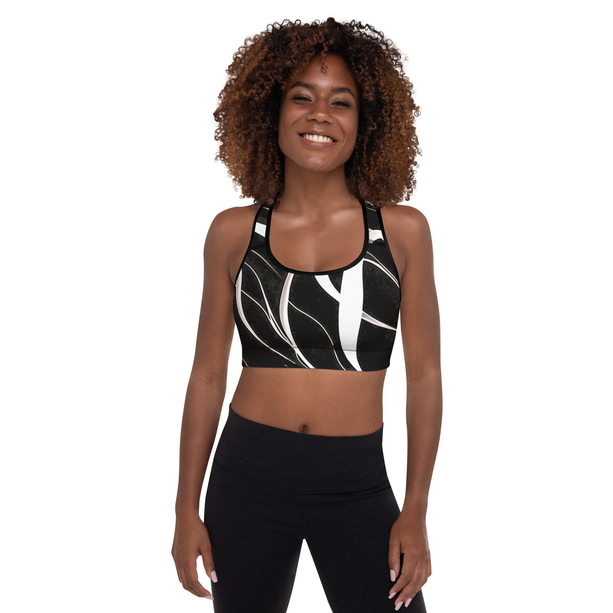 Black & White Sports Bra. Gym top or Dance top. Yoga top or bra for pilates. La Danza by WickedYo.
